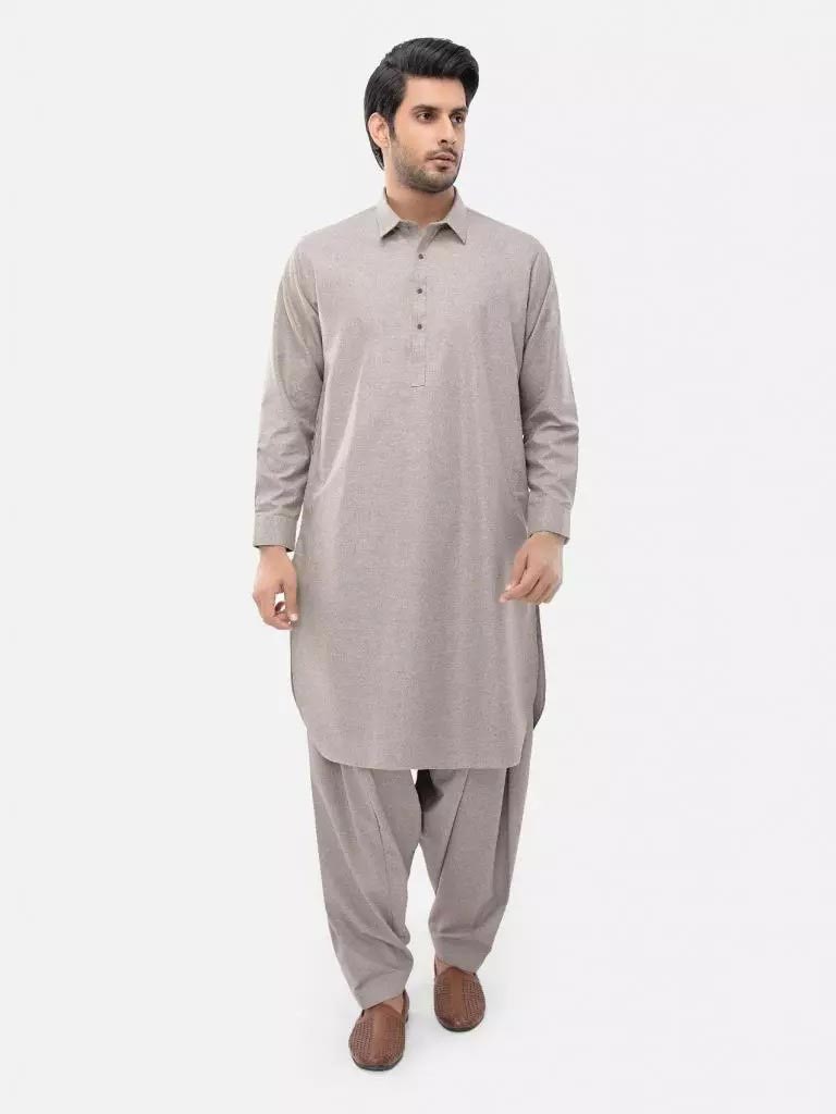 Grey shalwar kameez for men