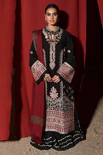 Qalamkar black luxury dress