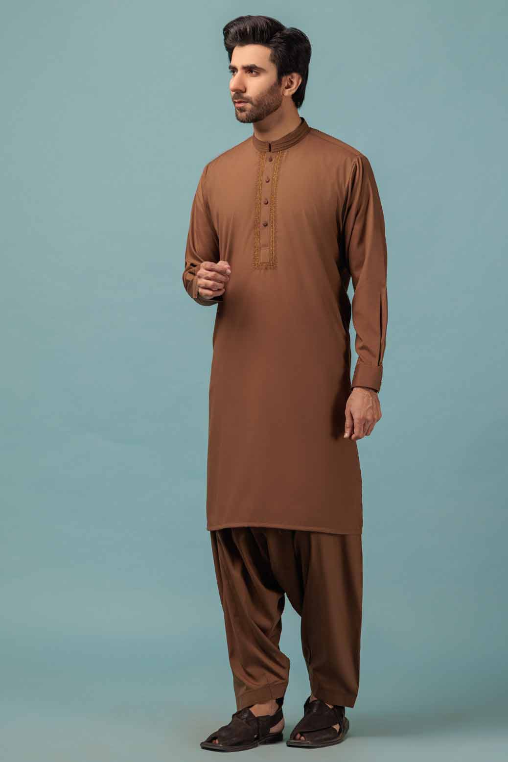 Bonanza brown shalwar suit for men