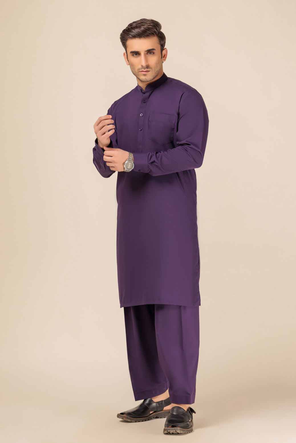 Bonanza purple shalwar suit for men