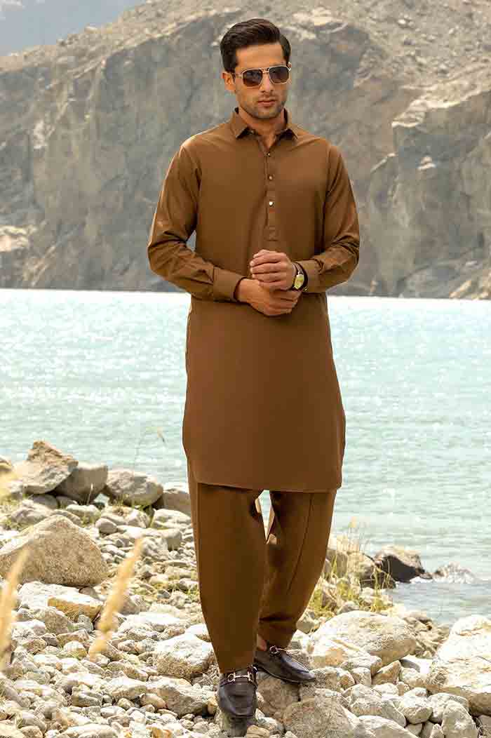 Diners dark brown shalwar kameez