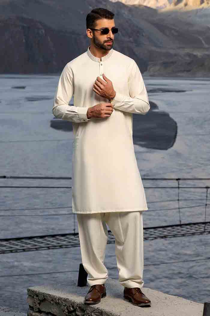 Diners ethnic white shalwar kameez