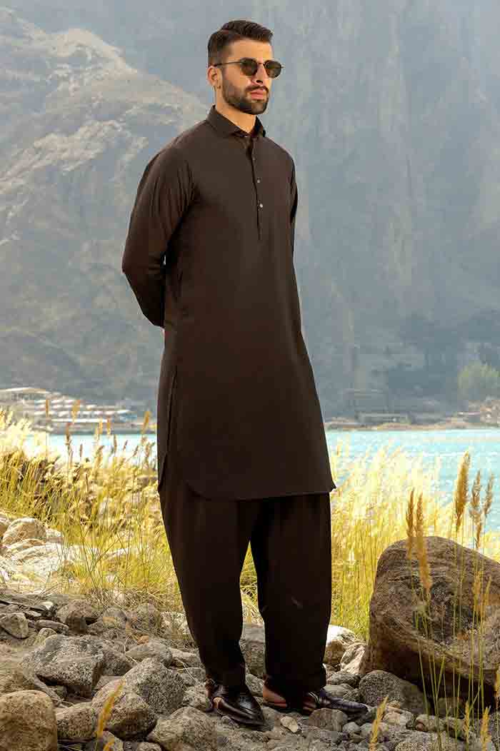 Diners coffee brown shalwar kameez