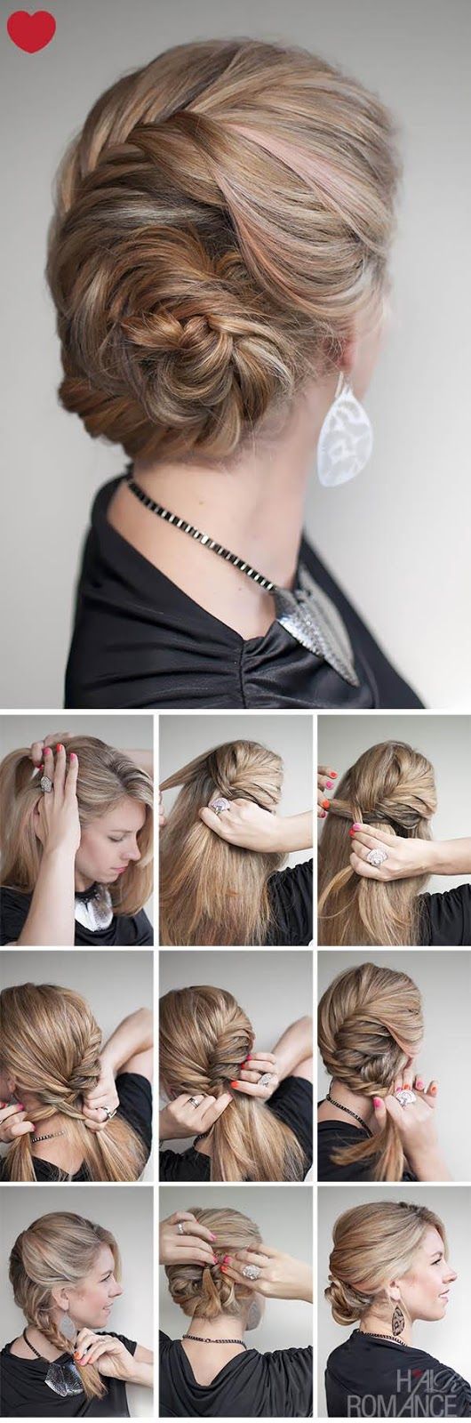 Fishtail side bun party hairstyles tutorial 2018