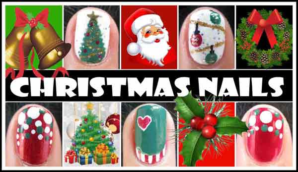 latest santa, reindeer, penguin, tree, cherry easy christmas nail designs tutorial 2017
