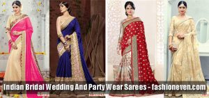 latest Indian bridal wedding and party wear saree designs 2018