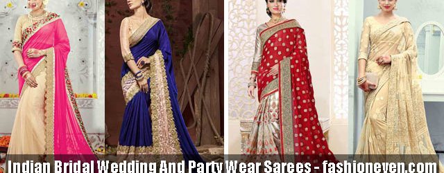 latest Indian bridal wedding and party wear saree designs 2018