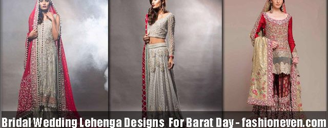 red, grey, off white latest bridal wedding lehenga dress designs 2018