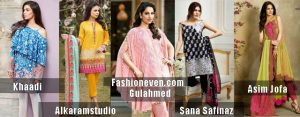 latest designers khaadi sanasafinaz alkaramstudio gulahmed and asim jofa new summer lawn dresses 2017 for Pakistani girls