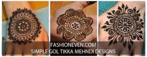Easy and simple gol tikka mehndi designs 2017 for front and back hands