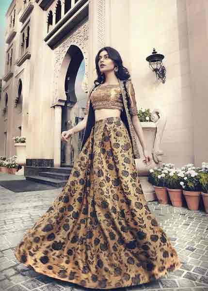 Pakistani floral long skirts for girls