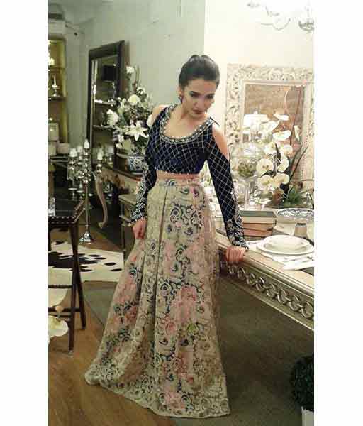 Pakistani floral long skirts with blouse for girls