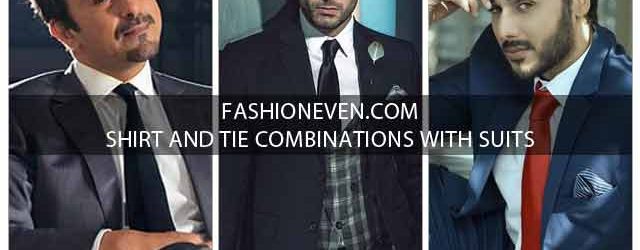 Shirt and tie combinations with black grey navy blue and brown color suits in Pakistan