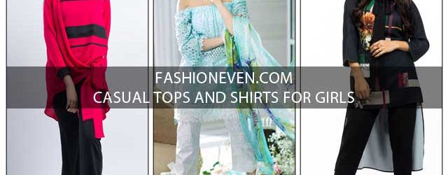 Pakistani casual off shoulders knotted and high low tops and shirt designs for girls